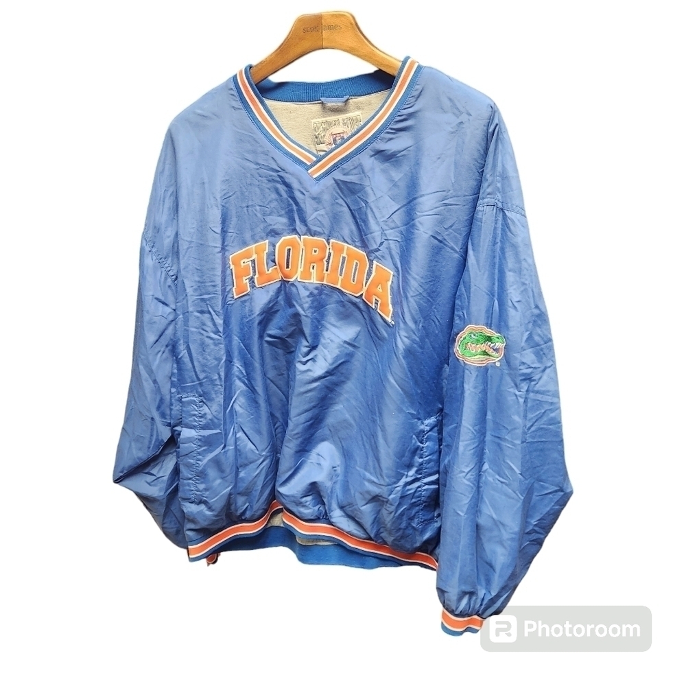 Genuine Stuff Collegiate Florida Gators Blue Embroidered Pull Over Vntg Sz. XL